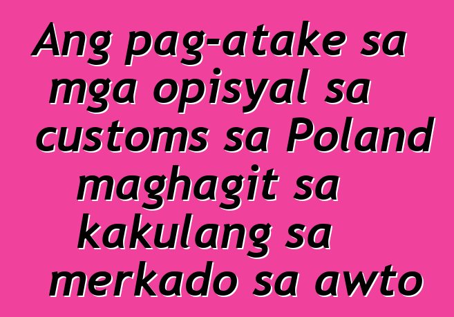 Ang pag-atake sa mga opisyal sa customs sa Poland maghagit sa kakulang sa merkado sa awto