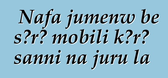Nafa jumɛnw bɛ sɔrɔ mobili kɔrɔ sanni na juru la