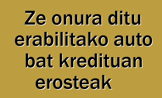 Ze onura ditu erabilitako auto bat kredituan erosteak