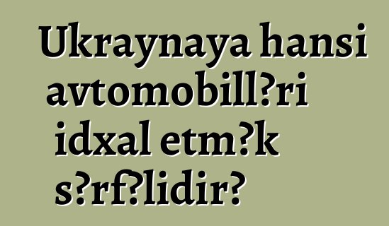 Ukraynaya hansı avtomobilləri idxal etmək sərfəlidir?