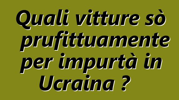 Quali vitture sò prufittuamente per impurtà in Ucraina ?