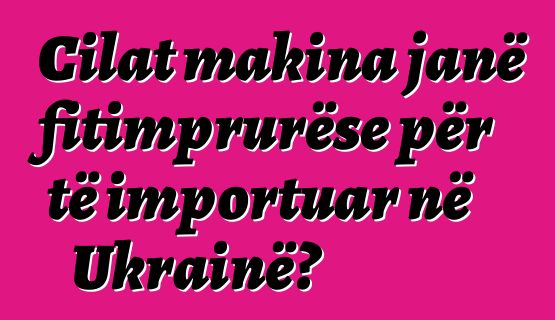 Cilat makina janë fitimprurëse për të importuar në Ukrainë?