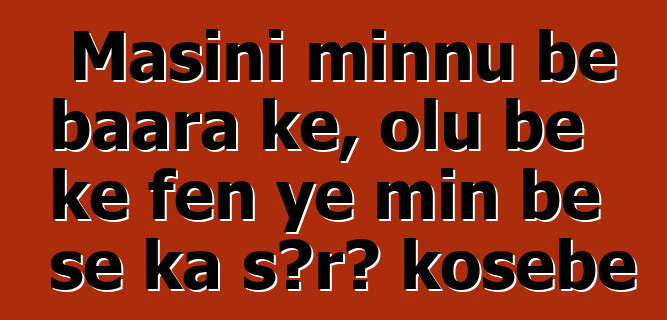 Masini minnu bɛ baara kɛ, olu bɛ kɛ fɛn ye min bɛ se ka sɔrɔ kosɛbɛ