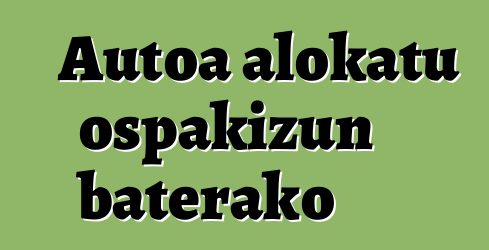 Autoa alokatu ospakizun baterako
