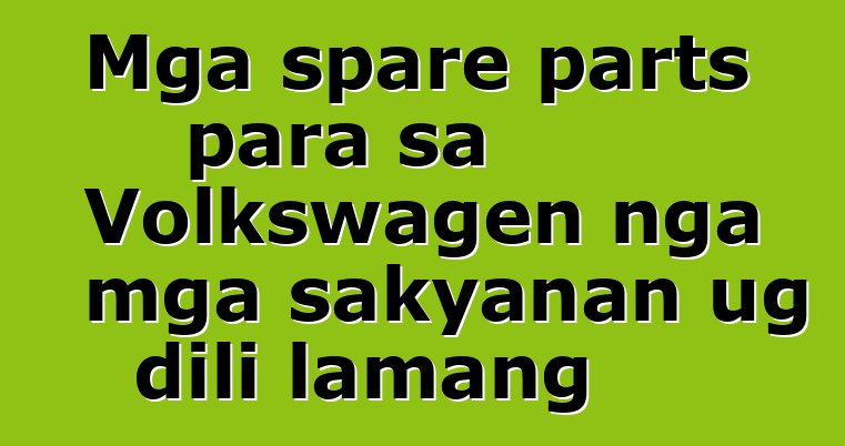 Mga spare parts para sa Volkswagen nga mga sakyanan ug dili lamang