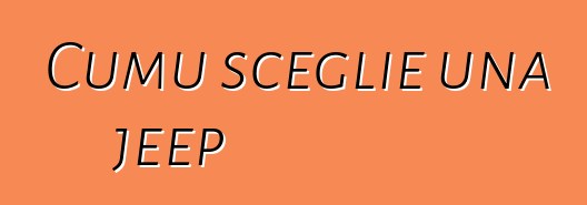Cumu sceglie una jeep