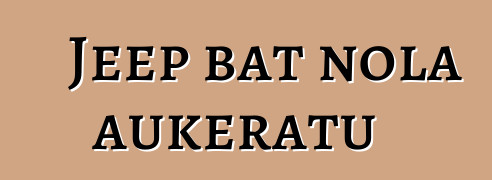 Jeep bat nola aukeratu