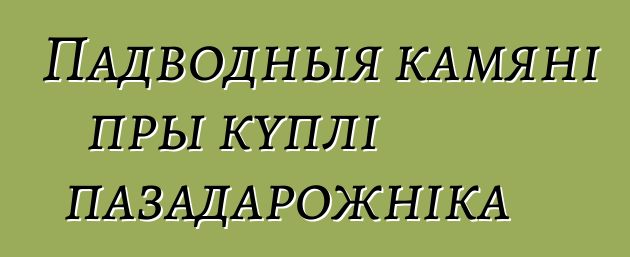 Падводныя камяні пры куплі пазадарожніка
