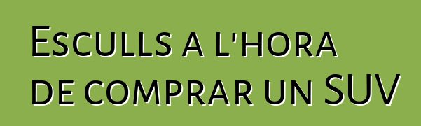 Esculls a l'hora de comprar un SUV