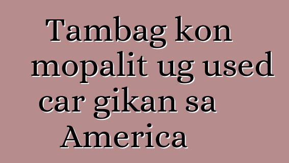 Tambag kon mopalit ug used car gikan sa America