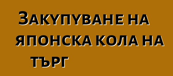 Закупуване на японска кола на търг