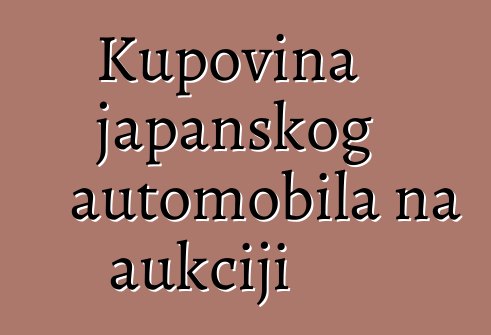 Kupovina japanskog automobila na aukciji