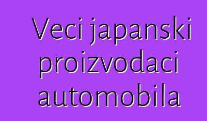 Veći japanski proizvođači automobila