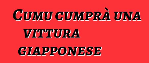 Cumu cumprà una vittura giapponese