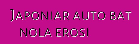 Japoniar auto bat nola erosi