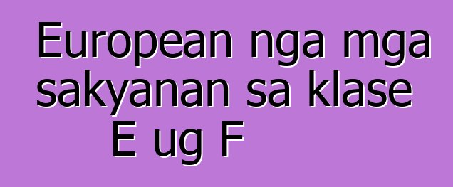 European nga mga sakyanan sa klase E ug F