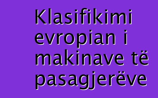 Klasifikimi evropian i makinave të pasagjerëve