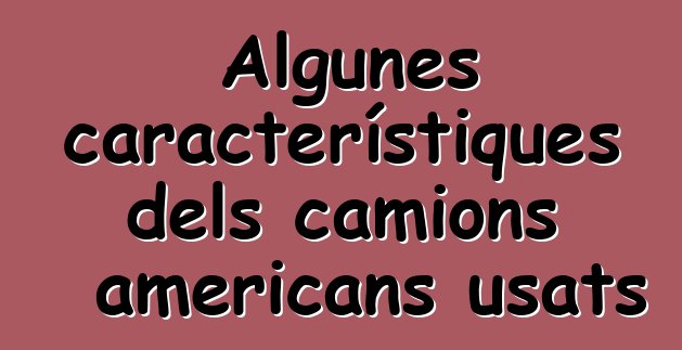Algunes característiques dels camions americans usats