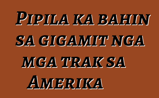 Pipila ka bahin sa gigamit nga mga trak sa Amerika