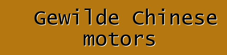 Gewilde Chinese motors