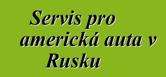 Servis pro americká auta v Rusku