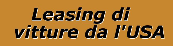 Leasing di vitture da l'USA