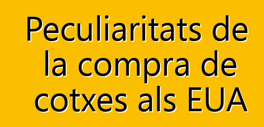Peculiaritats de la compra de cotxes als EUA