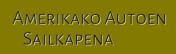 Amerikako Autoen Sailkapena