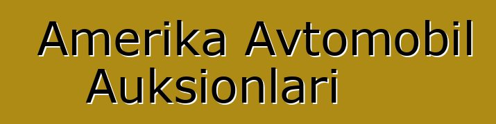 Amerika Avtomobil Auksionları