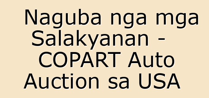 Naguba nga mga Salakyanan - COPART Auto Auction sa USA