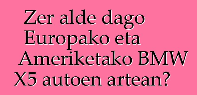 Zer alde dago Europako eta Ameriketako BMW X5 autoen artean?