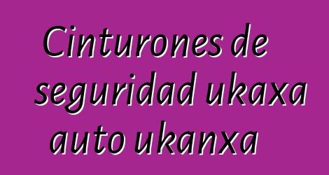 Cinturones de seguridad ukaxa auto ukanxa