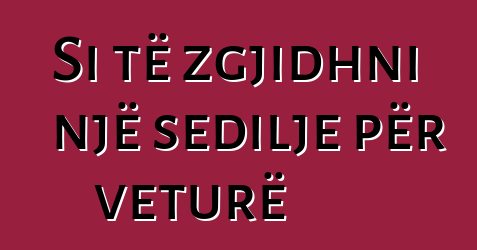 Si të zgjidhni një sedilje për veturë