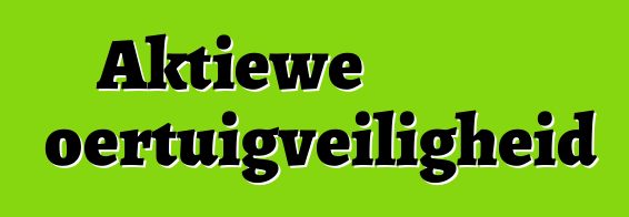 Aktiewe voertuigveiligheid
