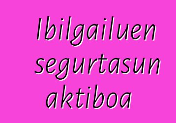 Ibilgailuen segurtasun aktiboa