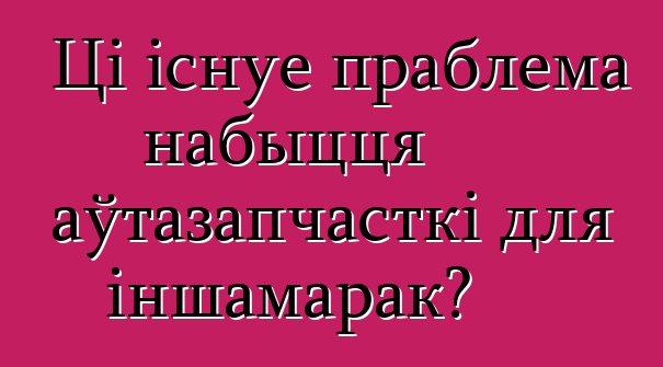 Ці існуе праблема набыцця аўтазапчасткі для іншамарак?