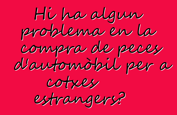 Hi ha algun problema en la compra de peces d'automòbil per a cotxes estrangers?