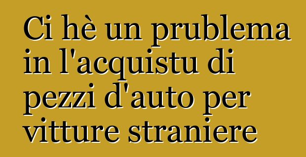 Ci hè un prublema in l'acquistu di pezzi d'auto per vitture straniere ?