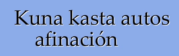 Kuna kasta autos afinación