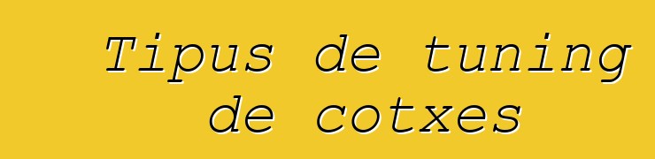 Tipus de tuning de cotxes