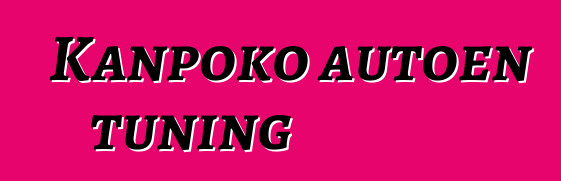 Kanpoko autoen tuning