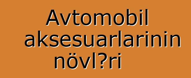 Avtomobil aksesuarlarının növləri