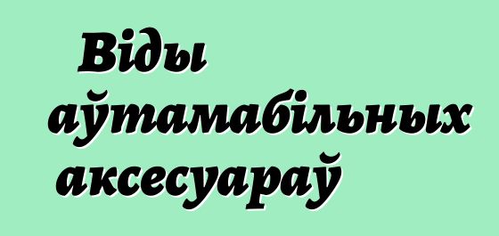Віды аўтамабільных аксесуараў