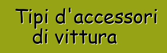Tipi d'accessori di vittura