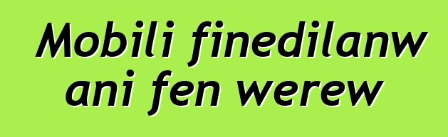 Mobili fiɲɛdilanw ani fɛn wɛrɛw