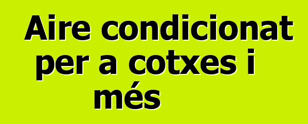 Aire condicionat per a cotxes i més