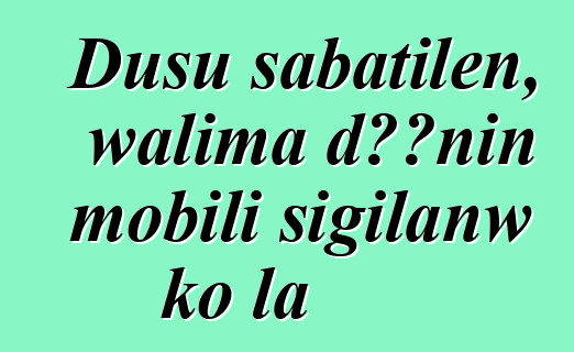 Dusu sabatilen, walima dɔɔnin mobili sigilanw ko la