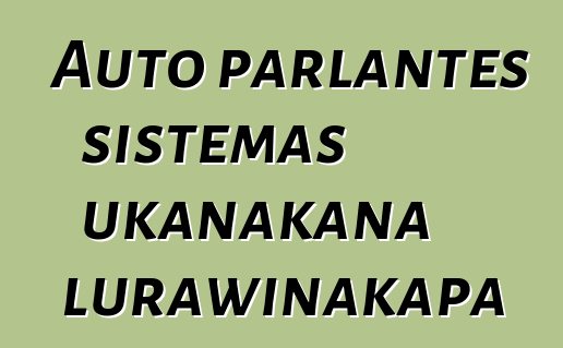 Auto parlantes sistemas ukanakana lurawinakapa