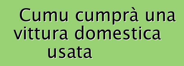 Cumu cumprà una vittura domestica usata