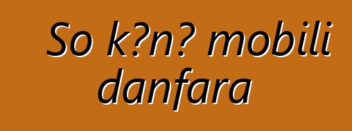 So kɔnɔ mobili danfara